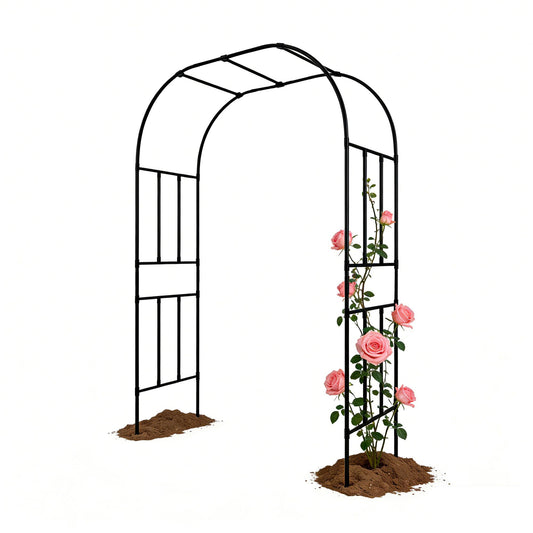 popsea Extra Heavy Duty Garden Arch - 1" Thick Steel Frame (Reinforced) | High Weight-Bearing Metal Arbor for Climbing Plants, Tomatoes & Heavy Vines, 59.1" L x 94.8" H
