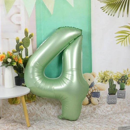 40 Inch Olive Green Number Balloons - Large 4 for Birthday Parties & Graduations | Festive Decorations