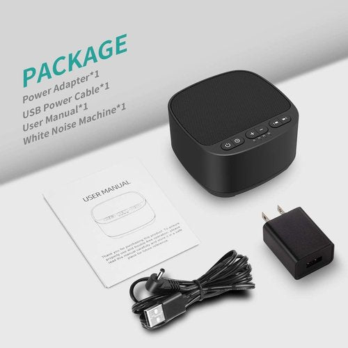 Magicteam White Noise Machine - 40 Soothing Sounds, Memory Function & Sleep Timer | Black