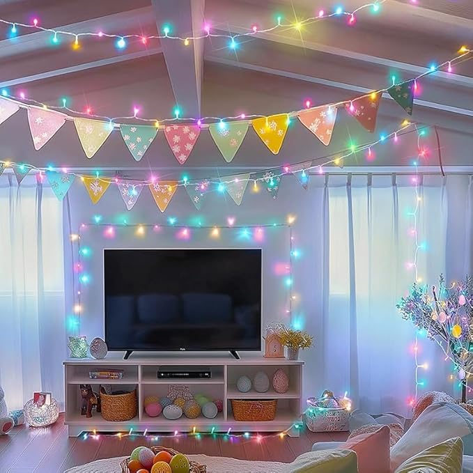 LAMPHOME Color Changing String Lights Plug in, 165Ft 500LED Warm White & Multicolor, Christmas & Easter String Lights Indoor Outdoor Waterproof, LED Tree Lights for Xmas Holiday Party Home Decor