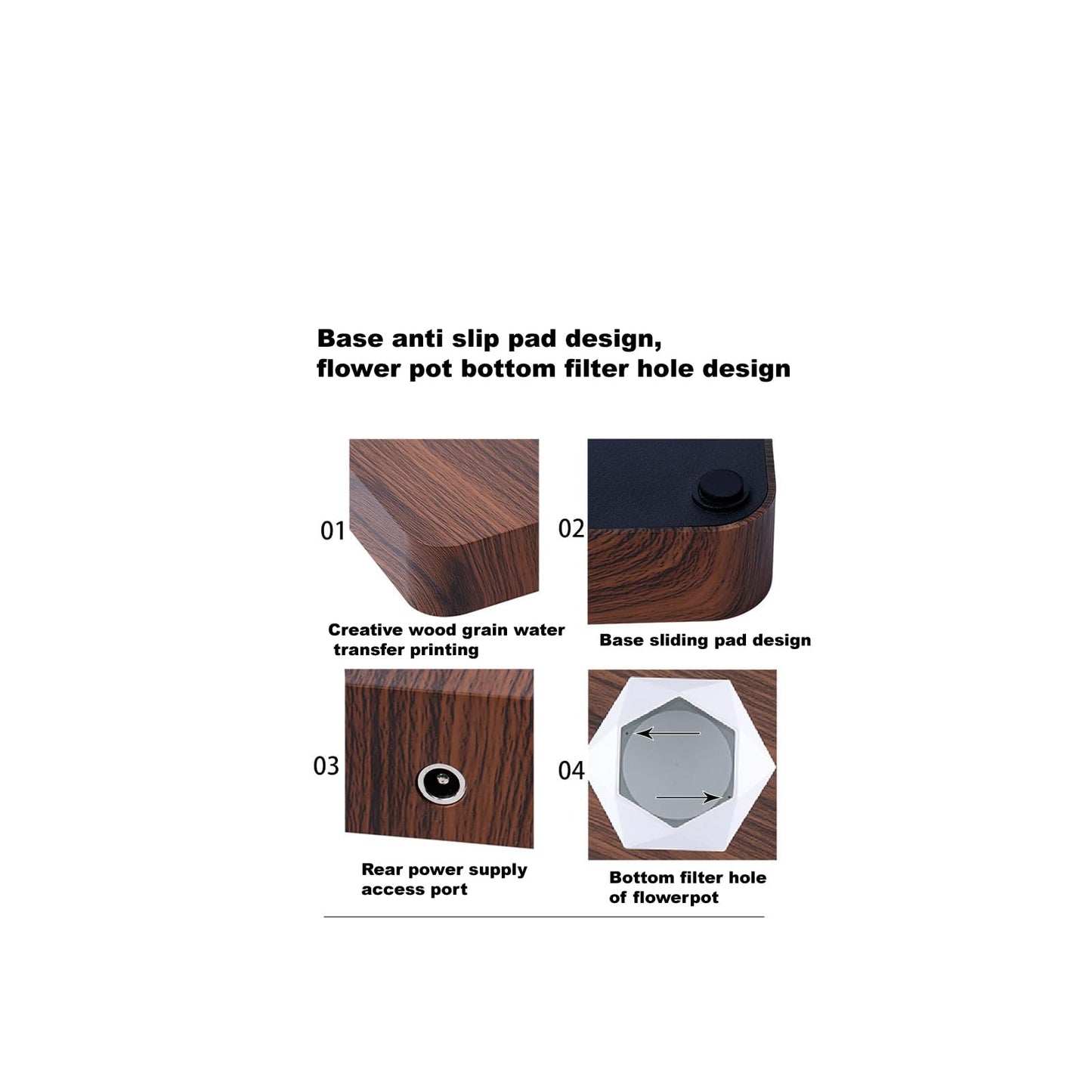 LMingKun Levitating Plant Pot - Floating Plant Pot for Small Plants. Levitating Decor for Home & Office Magnetic Floating Levitating Display (deep Wood Grain)