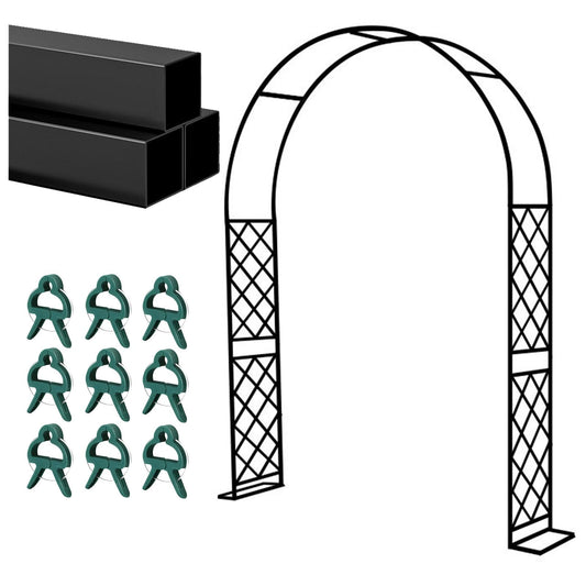 ZJWMDBQZ Wedding Arch W 55" 71" 79" 87" 94.5" 102" 110" 122" 130", Metal Garden Arbor for Outdoor Climbing Plant Roses Vines, Stable Archway Support for Bridal Party Decoration(Black)