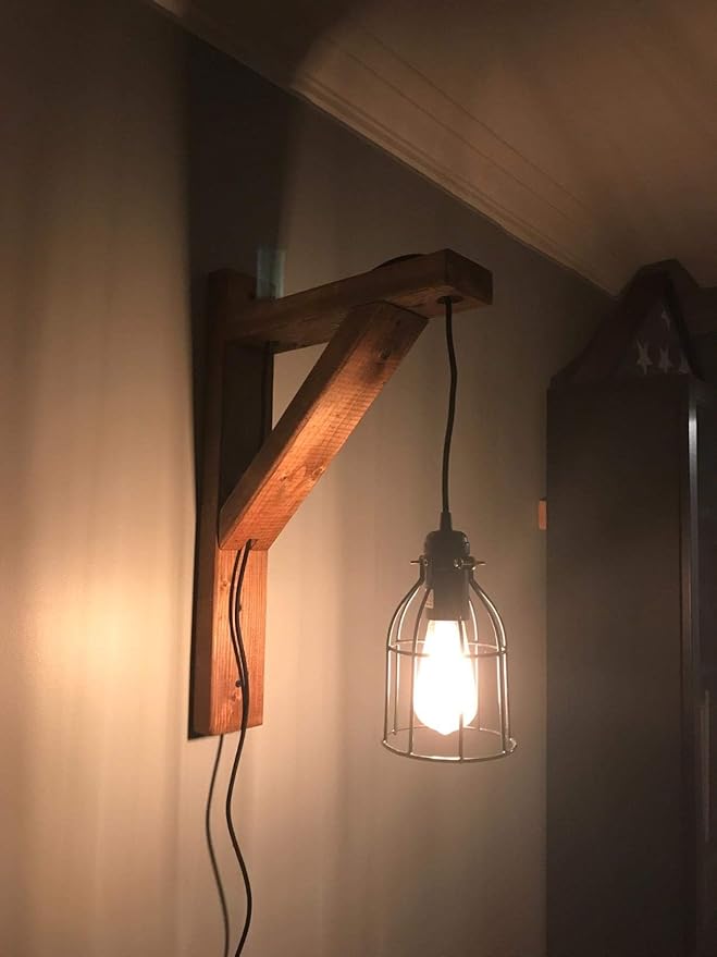 Farmhouse Vintage Industrial Metal Wire Cage, Old Open Style Lamp Guard Adjustable for Hanging Pendant Lighting, Perfect DIY Lamp Shade Replacement Accessories, Pack of 4.