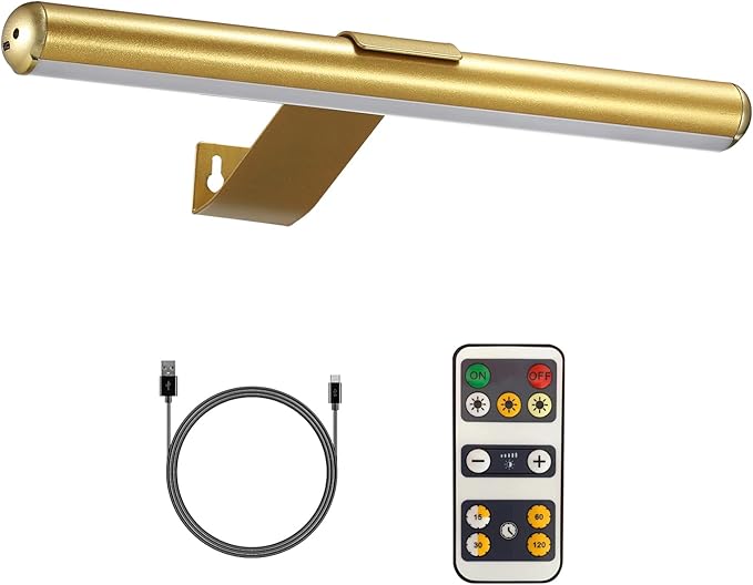 MIOBLUE Rechargeable Picture Lights with Remote,Full Metal Painting Light Display LED Battery Lamp with 3 Lighting Modes, Dimmable Dartboard Light with Timer for Frame Portrait Art