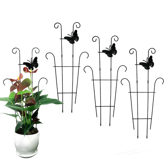 CHOUYUHE 23 Inch Plant Trellis for Potted Plants, Sturdy Metal Houseplant Trellis for Climbing Plants Indoor Outdoor, Rust-Resistant Plant Support for Monstera Pothos Ivy, 2 Pack (2, 23inch)