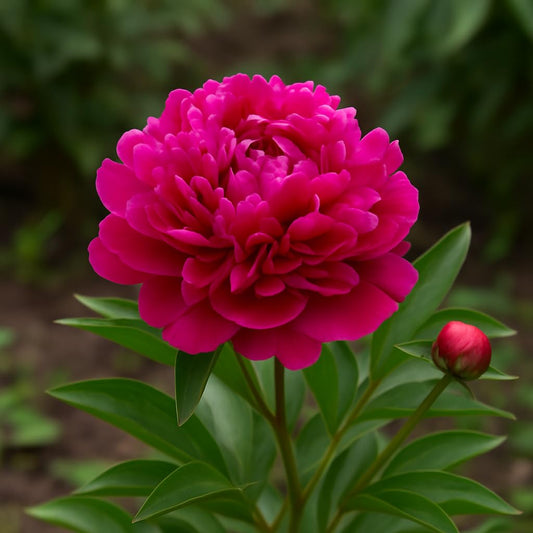 Karl Rosenfield Peony Perennial Roots to Grow – Classic Double Magenta Blooms with Lasting Beauty (1 Root)