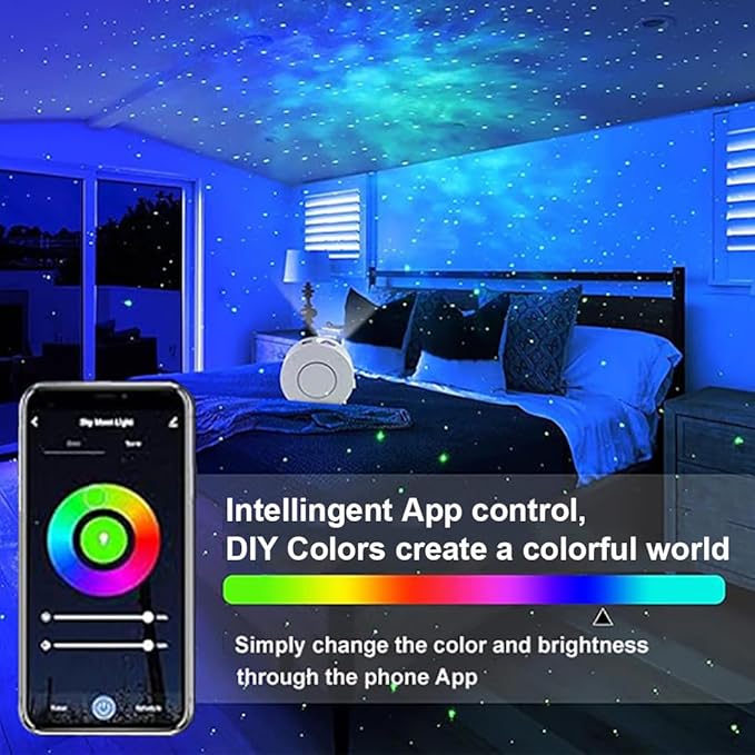 Galaxy Projector for Bedroom, Star Projector,Smart APP Memory Setting, Compatible with Alexa & Google Home, for Kids Adults Bedroom,Room Decor,Game Room,Party (Yellow Star+Remote)