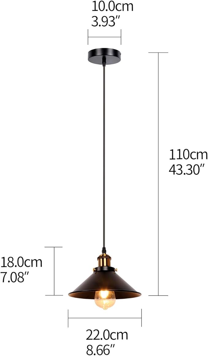 Newrays Industrial Retro Black Iron Kitchen Restaurant Bar Balcony Hanging Pendant Light (1 Pack)