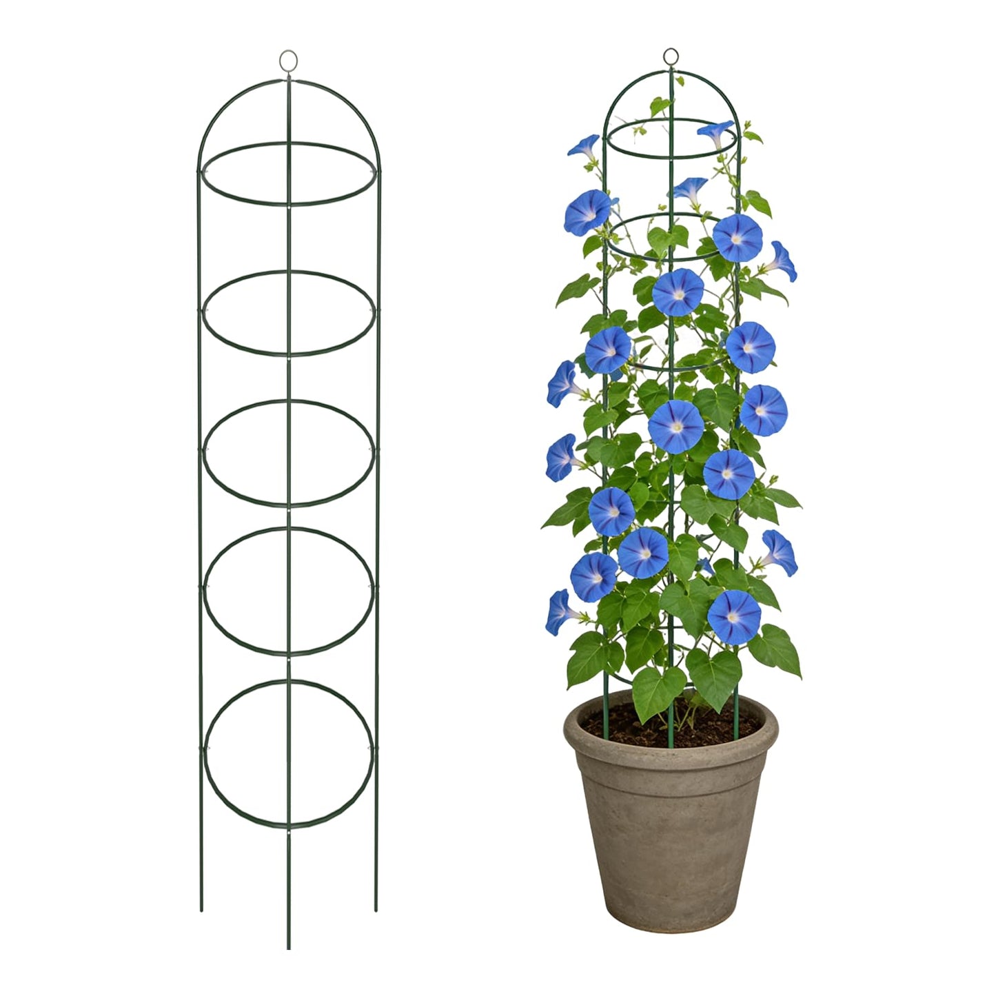 Garden Obelisk Trellis for Climbing Plants 69inch/5.7FT Heavy Duty Metal & Rustproof Plant Climbing Support for Garden Indoor Outdoor Potted Plant Flowers Fruits Vegetable Vines 1pack