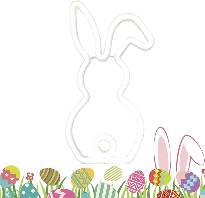 LAFANDE Bunny Easter Neon Sign for Easter Decorations, LED Lights USB Easter Window Lights, Rabbit Lamp Window Lights, Wall Window Decor for Party Holiday Night Bedroom Present