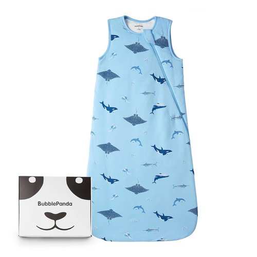 BubblePanda Sleep Sack - Soft Bamboo Toddler Sleeping Bag for 6-12 Months | 2-Way Zipper, 1.0 Tog