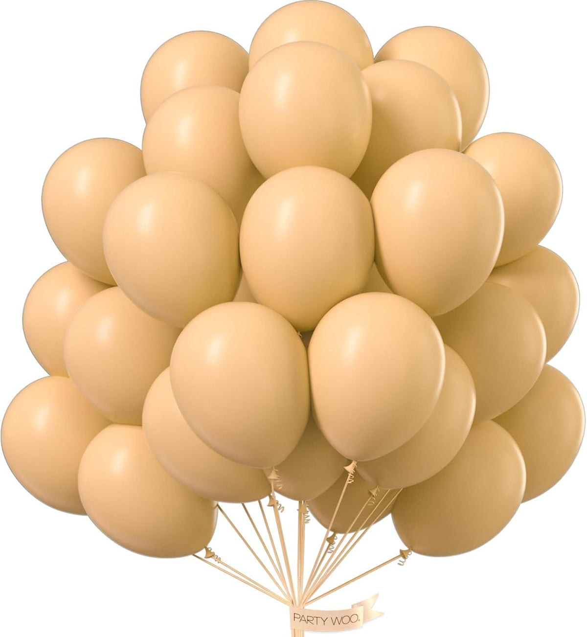 PartyWoo Nude Balloons - 50 Pcs 12 Inch Beige Apricot Cream Latex Helium Balloons for Boho Parties