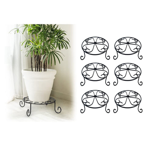 MTB Supply 10 inch Plant Stand,6 Pack Potted Plant Riser, Black Flower Pot Rack Holder