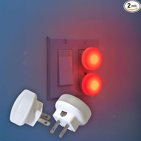Helight Red Night Light Plug-in 2 Pack – 630nm Red Light for Sleep & Bedroom Use to Support Deep Relaxation- Dim Plug-in Night Lamp with Automatic Dusk to Dawn Magic Eye Sensor
