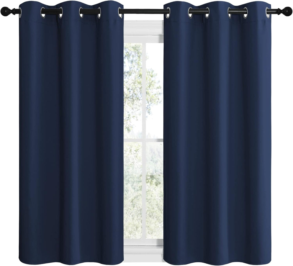 NICETOWN Blackout Curtain Panels - Energy Saving Thermal Insulated Drapes | Navy, 42 x 50 Inches (1 Pair)