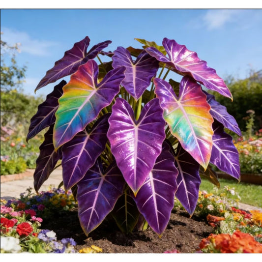FERIWOY Elephant Ear Bulb for Lush Garden Display with Layered Foliage Effect