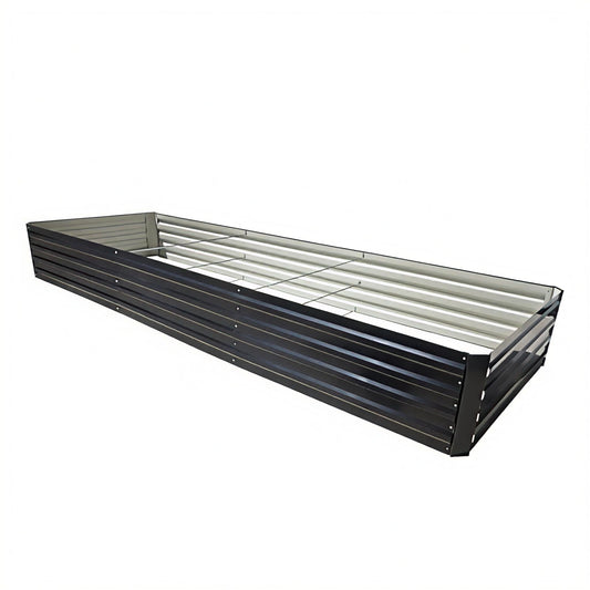 LLyFreira 12.3 * 4 * 1.5FT Galvanized Raised Garden Bed，Horticultural Planting Box, Large DIY Planting Boxes, Large Metal Flowerpot Steel Kit