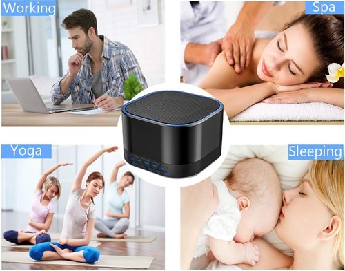 Magicteam White Noise Machine - 20 Soothing Sounds, Memory Function & 32 Volume Levels | AC/USB Powered