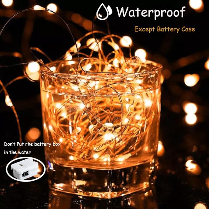 ZGWJ Fairy Lights Battery Operated, 12 Pack OrangeTwinkle String Lights 20 LED 7FT 3 Lighting Modes for Bedroom Decor, Halloween, Christmas, Party Indoor and Outdoor Decoration