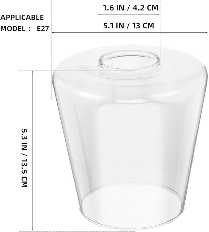 DOITOOL Cylinder Glass Lamp Shade Replacement for Sockets Clear Cylinder Glass Cover for Pendant Chandelier Wall Sconce Table Lamps Soft Glow Diffusion Compatible Lighting Accessory