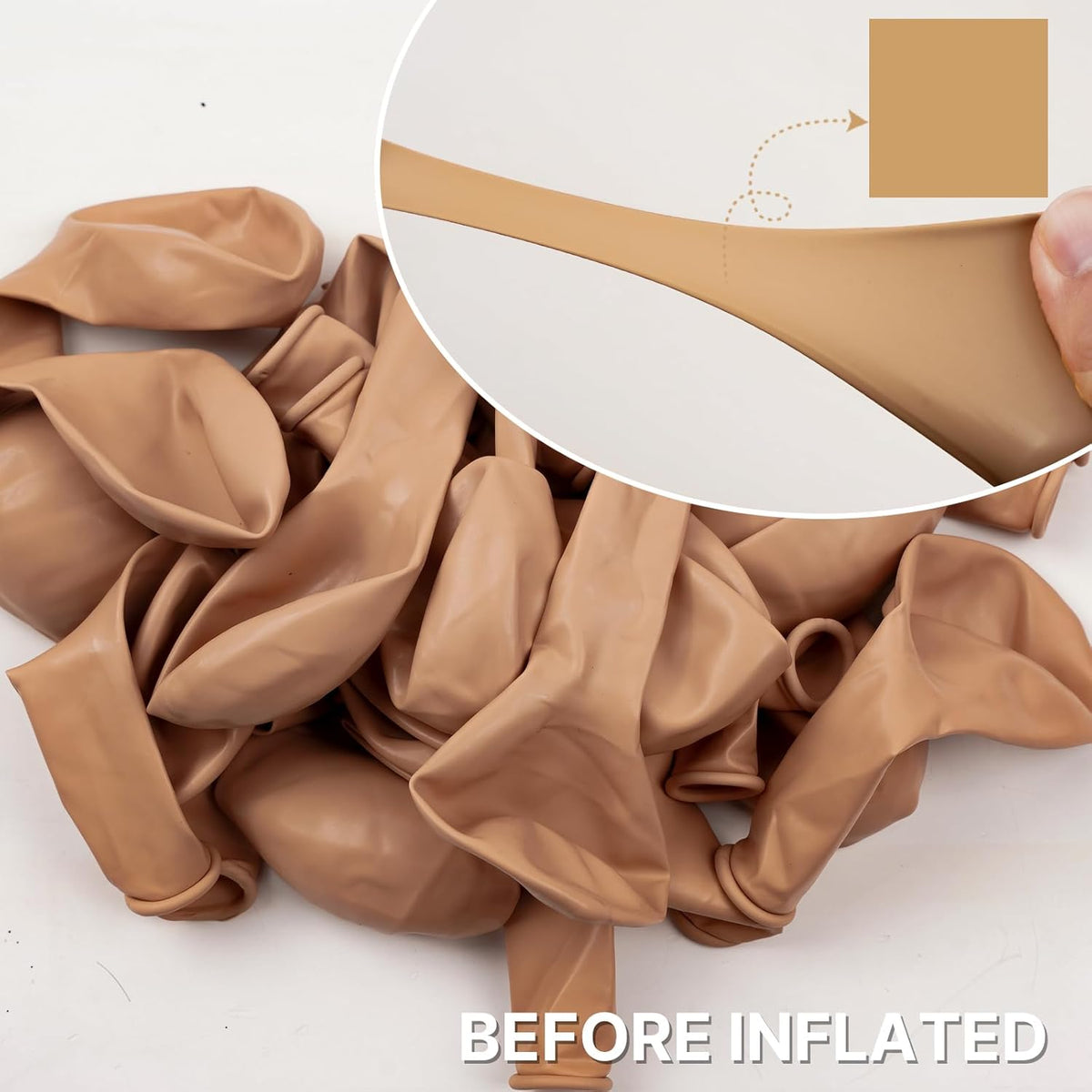 PartyWoo Nude Balloons - 50 Pcs 12 Inch Beige Apricot Cream Latex Helium Balloons for Boho Parties