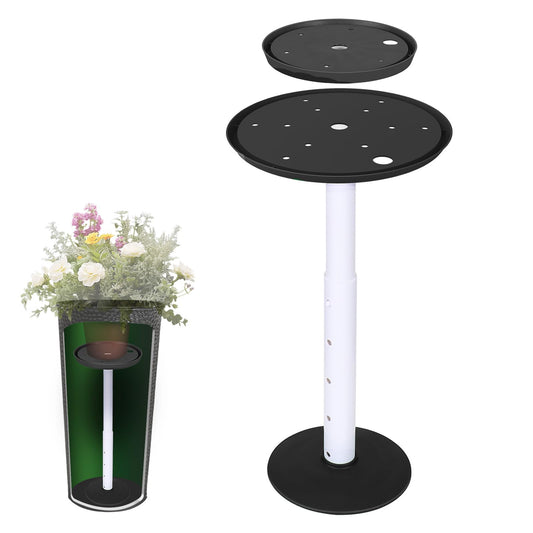 pocezo Adjustable Height Planter Inserts for Large Pots, Portable Planter Filler Plant with 11-17" Rise , 6" Base, 8" or 10" Top (Black, shorts)