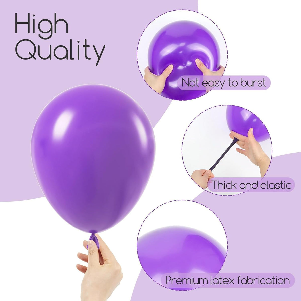 Skiennix Purple Balloon Kit - 120 Pcs in 5-18 Inch Sizes for Birthday, Wedding & Baby Shower Decor