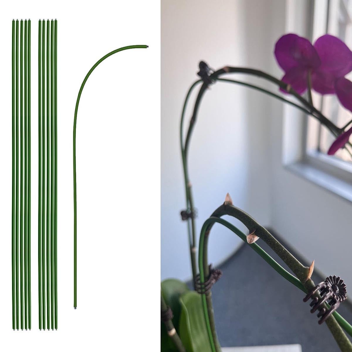 32 Inch Orchid Stakes Pack of 10, Plant Support Stake Bendable Plant Orchid Stick