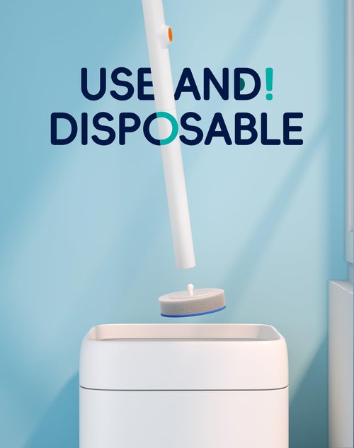 LFBEAR Disposable Toilet Cleaning System - Toilet Wand Kit with 18 High-Performance Refills, Wall Mounted Brush and Holder for Deep Cleaning Bathroom (Brush + 18 Refills)