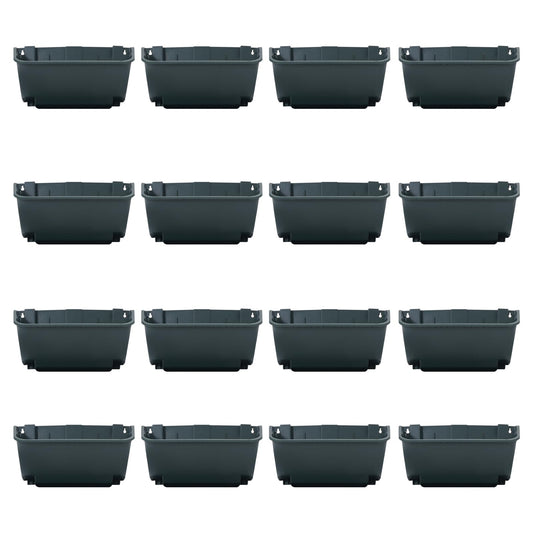 Liffshsy Vertical Wall Planter, Wall-Mounted Living Garden Planter with 16 Plastic Pots Stackable Wall Hanging Flower Pot Clasp Design for Vegetables Flowers (Army Green 16)