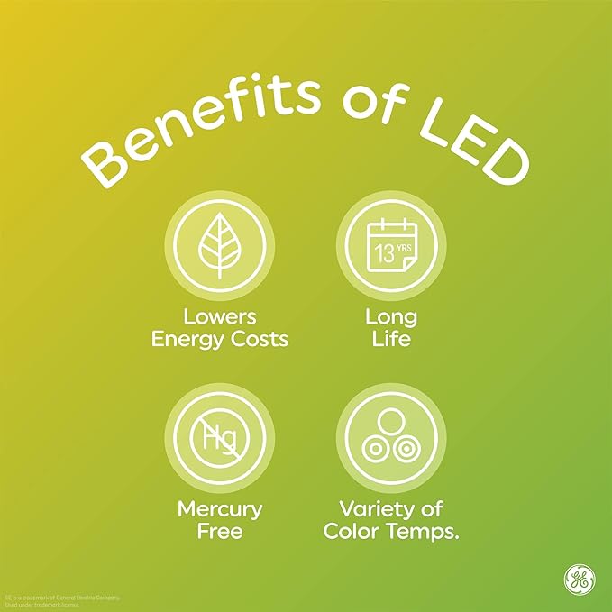 GE Relax LED Light Bulbs, 60 Watt, Soft White, A19 (4 Pack)