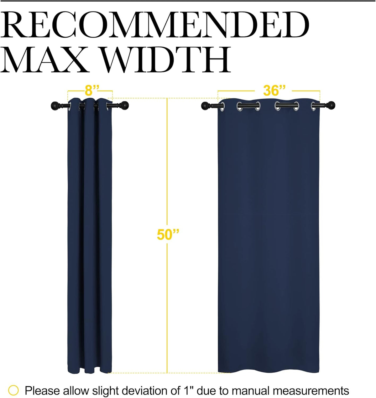 NICETOWN Blackout Curtain Panels - Energy Saving Thermal Insulated Drapes | Navy, 42 x 50 Inches (1 Pair)