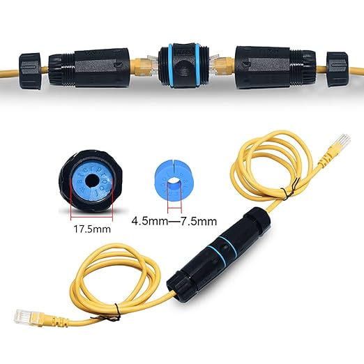 10 PCS IP68 Waterproof RJ45 Coupler, Shielded Pure Copper Ethernet Coupler, IP68 Waterproof Outdoor LAN Cable Connector for Cat5, Cat5e/Cat6/Cat7/Cat8 Ethernet Cable (Female)