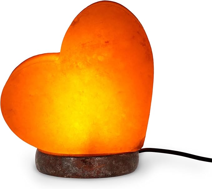 Legami - Salt lamp, chromotherapy, heart shape, luminous effect, warm white light, 100 pure natural Himalayan salt, 11 x 12 x 7.5 cm