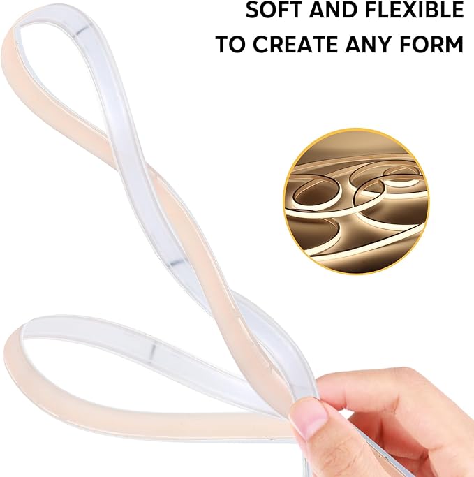 LED Rope Lights AC 110V COB LED Strip Light 9.84ft Waterproof Light Strips IP67 White LED Lights for Living Room Bedroom Under Cabinet Lighting