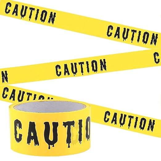 1.9inch x 82Feet Halloween Decorations Caution Tape Roll Halloween Caution Tape Halloween Tape Halloween Party Decorations Indoor Outdoor (Caution)