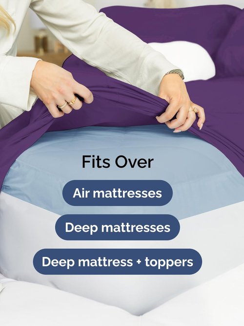 Extra Deep King Sheet Set - 6 Piece Breathable and Cooling Sheets - Hotel Luxury Bedding for Women, Men, Kids & Teens - Easy & Secure Fit - Soft, Wrinkle Free and Comfy - Extra Deep Pockets - Purple