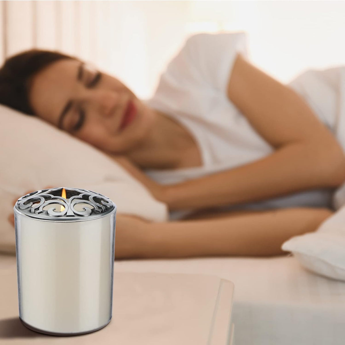 Shellwei Candle Toppers - 4 Pcs Silver Jar Lids for Even Burning | Perfect Gift for Women