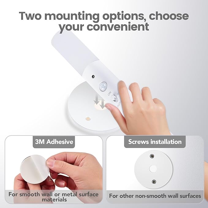 LED Motion Sensor Lights Battery Operated Wall Sconces Set of 2 Rechargeable Wireless Picture Art Light Magnetic 360° Rotation Corner Lamps for Gallery Stairway Vanity Living Room Bedroom