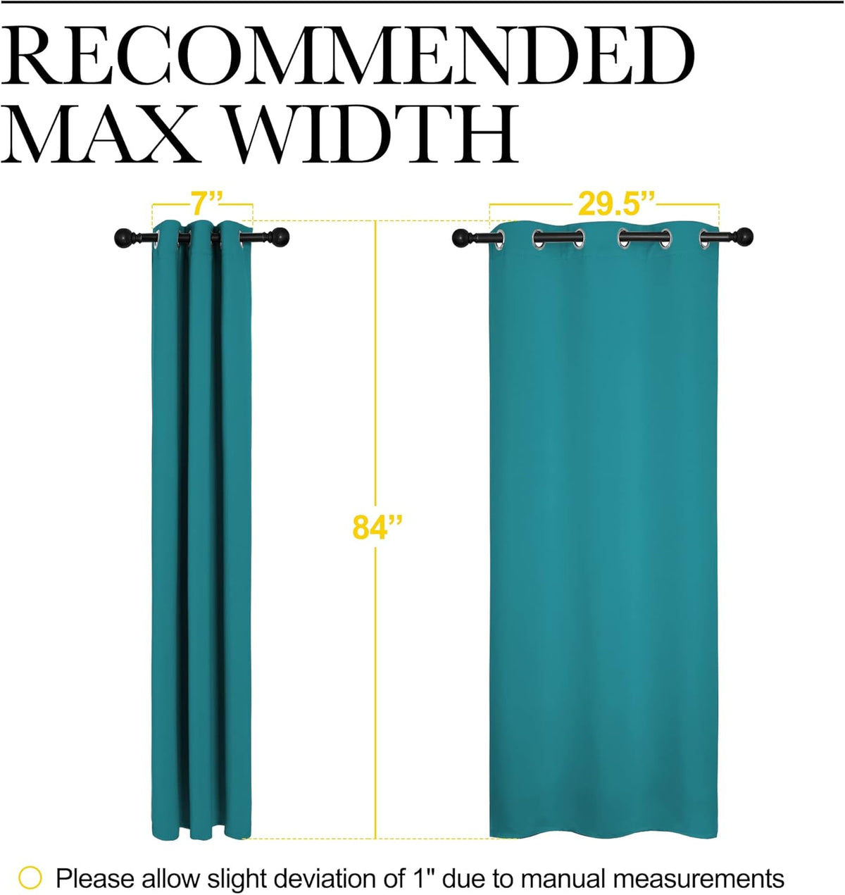 NICETOWN Blackout Curtains - Room Darkening Thermal Insulated Grommet Panels | 84 Inch, Peacock Teal, 2 Pieces