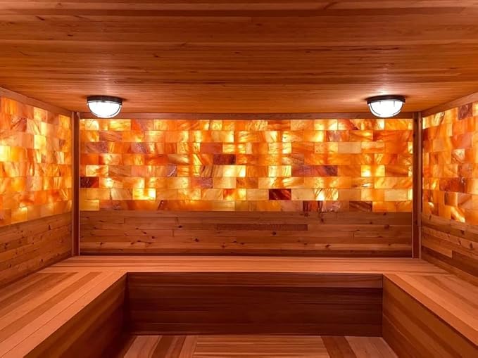Himalayan Pink Salt Bricks and Salt Glue 8"x4"x2" 50-Pack for Walls, Sauna, Spa, Home Wall Decor improvement (Pack of 50 Bricks + 2 Glue)
