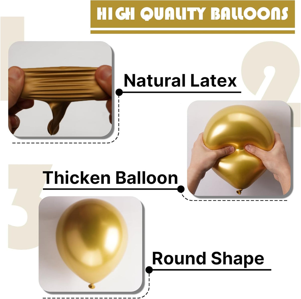 PartyWoo Gold Balloons - 101pcs 12-Inch Latex Helium Balloons for Celebrations & Events