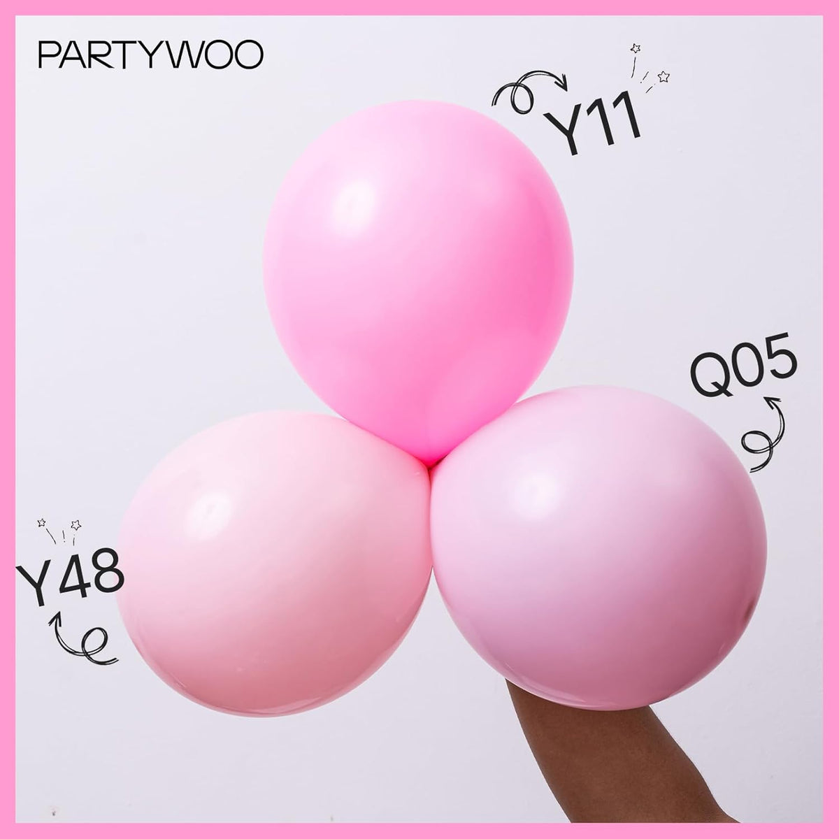 PartyWoo Light Pink Balloon Arch Kit - 127pcs in Various Sizes for Baby Showers & Birthday Parties