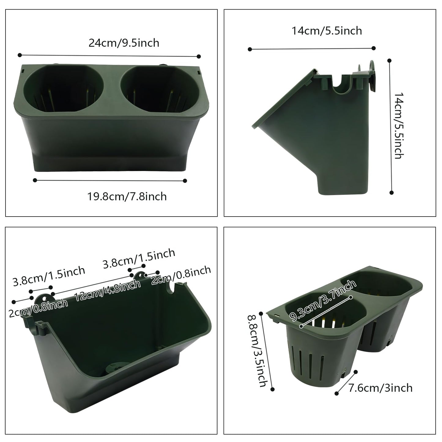 HOLMZCED 30 Pcs Wall Mounted Planter, Wall Flower Pot Holder Plastic Hanging Planter Vertical Wall Plant Container Green for Indoor Outdoor Plants