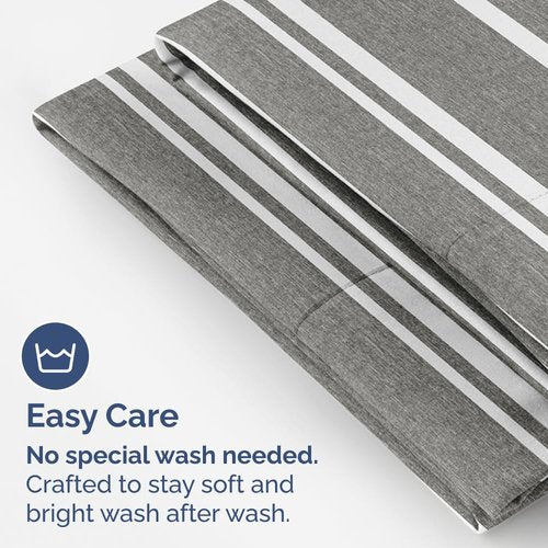 King Standard Pillow Cases Set of 2 - Ultra-Soft Hotel Quality Pillowcase Covers - Comfy, Cozy & Fade Free - Wrinkle Resistant - Machine Washable Pillow Protectors - 2 Piece Set - Grey Stripes 3