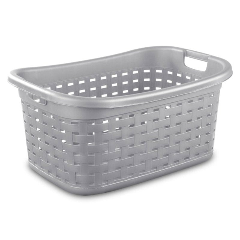 Sterilite Cement Gray Durable Weave Laundry Basket with Wicker Pattern (12 Pack)