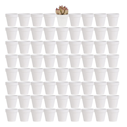 Yishang 72 pcs Small Mini White Clay Pots, 2.5'' Terracotta Pot Clay Ceramic Pottery Planter,Cactus Flower Terra Cotta Pots,Succulents Nursery Pots,with Drainage Hole,Great for Crafts,Wedding Favor