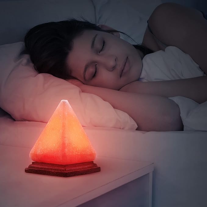 AMIR Pyramid Salt Lamp, 8 Colors Changing Himalayan Salt Lamp Crystal Rock Lamp, USB Salt Lamps Release Negative Ions for Bedroom, Living Room, Office Home Deco Yoga Gift