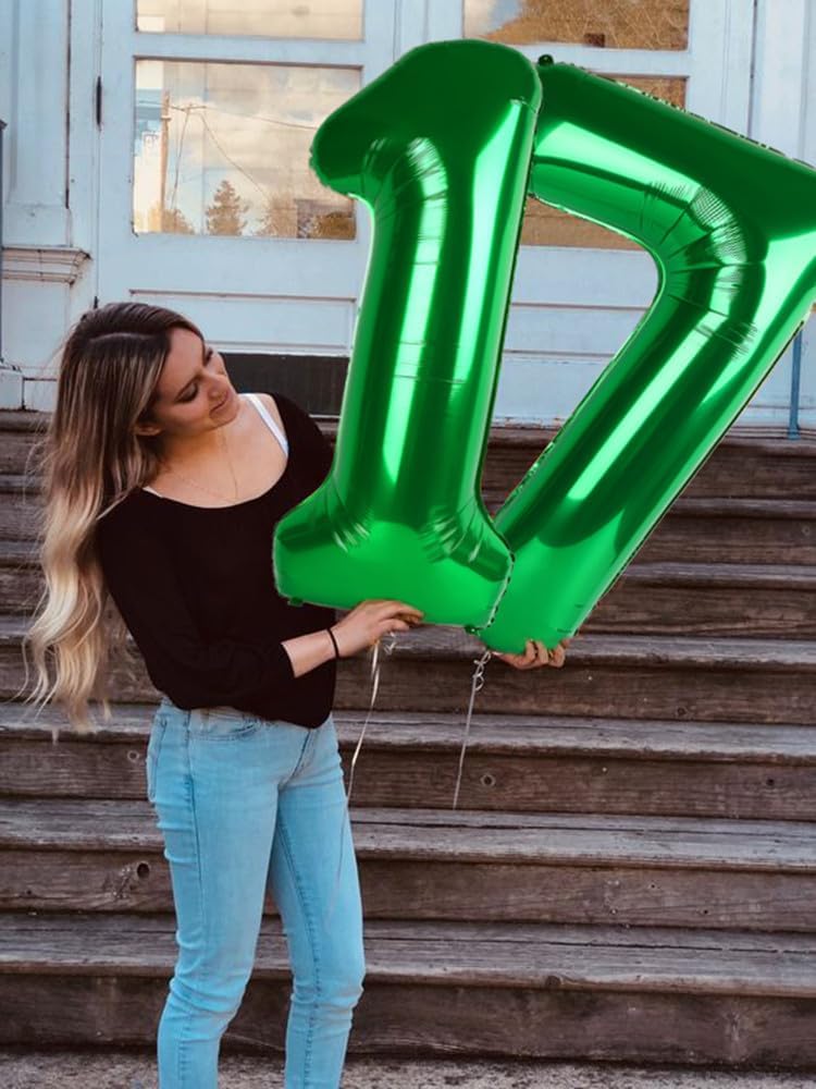 Number 7 Balloon - 40 Inch Dark Green Birthday Decoration for 7th, 17th, 27th, or 70th Celebrations