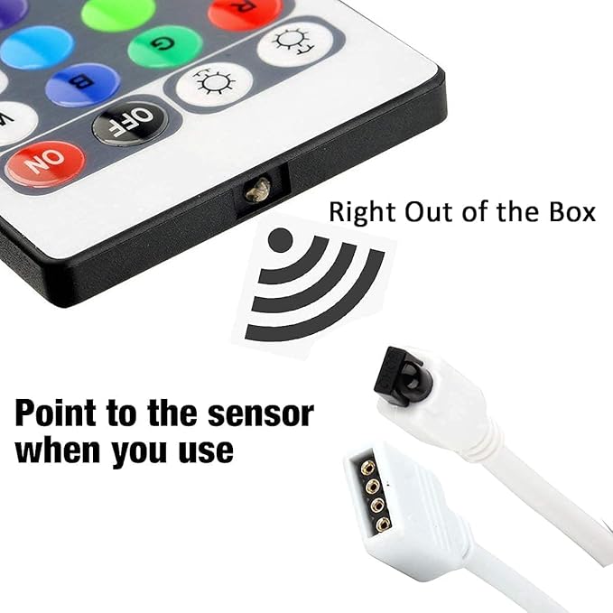 44 Key RGB LED Strip Light Remote Controller, IR Remote Controller Replacement for SMD 5050 3528 2835 RGB LED Light Strip Lights (1 Pack)